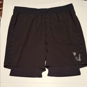 Vuori Men's Black Athletic Lined Shorts